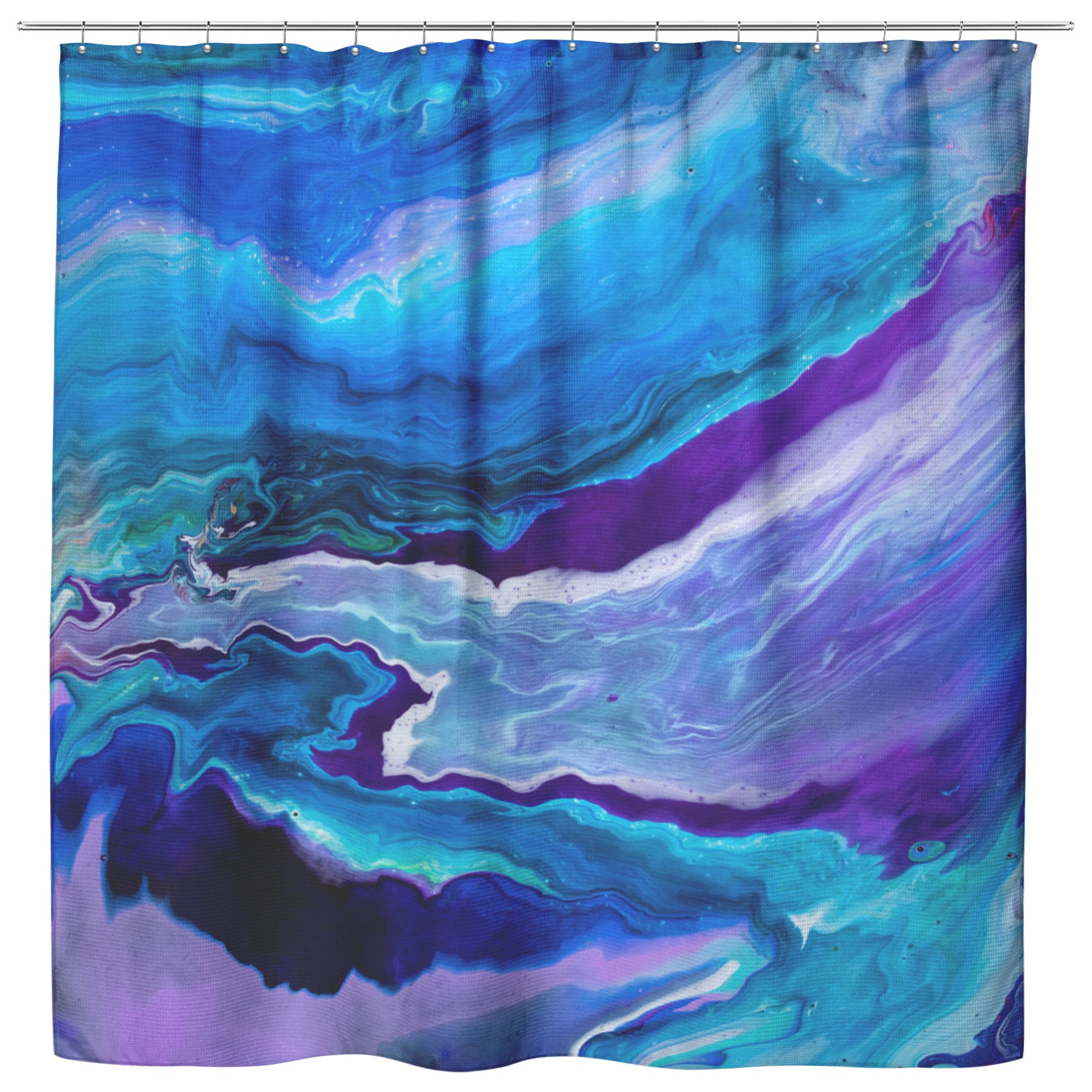 Blue & Purple Shower Curtain Blue Shower Curtain Abstract Art Etsy