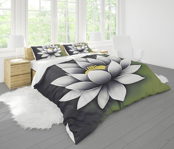 White cheap lotus bedding