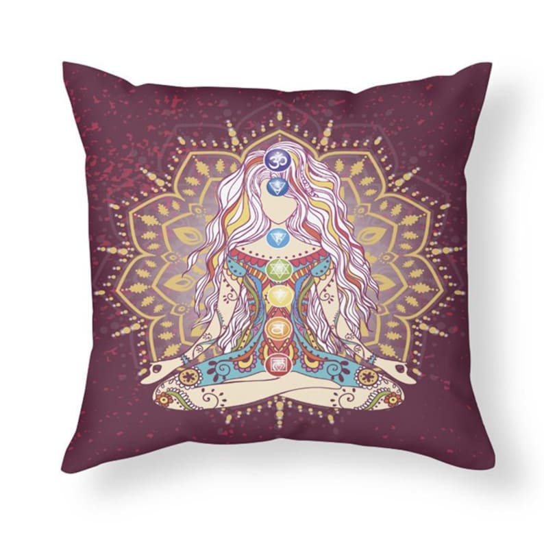 Chakra Throw Pillow Chakras Pillows Yoga Pillow Hippy Pillows Etsy