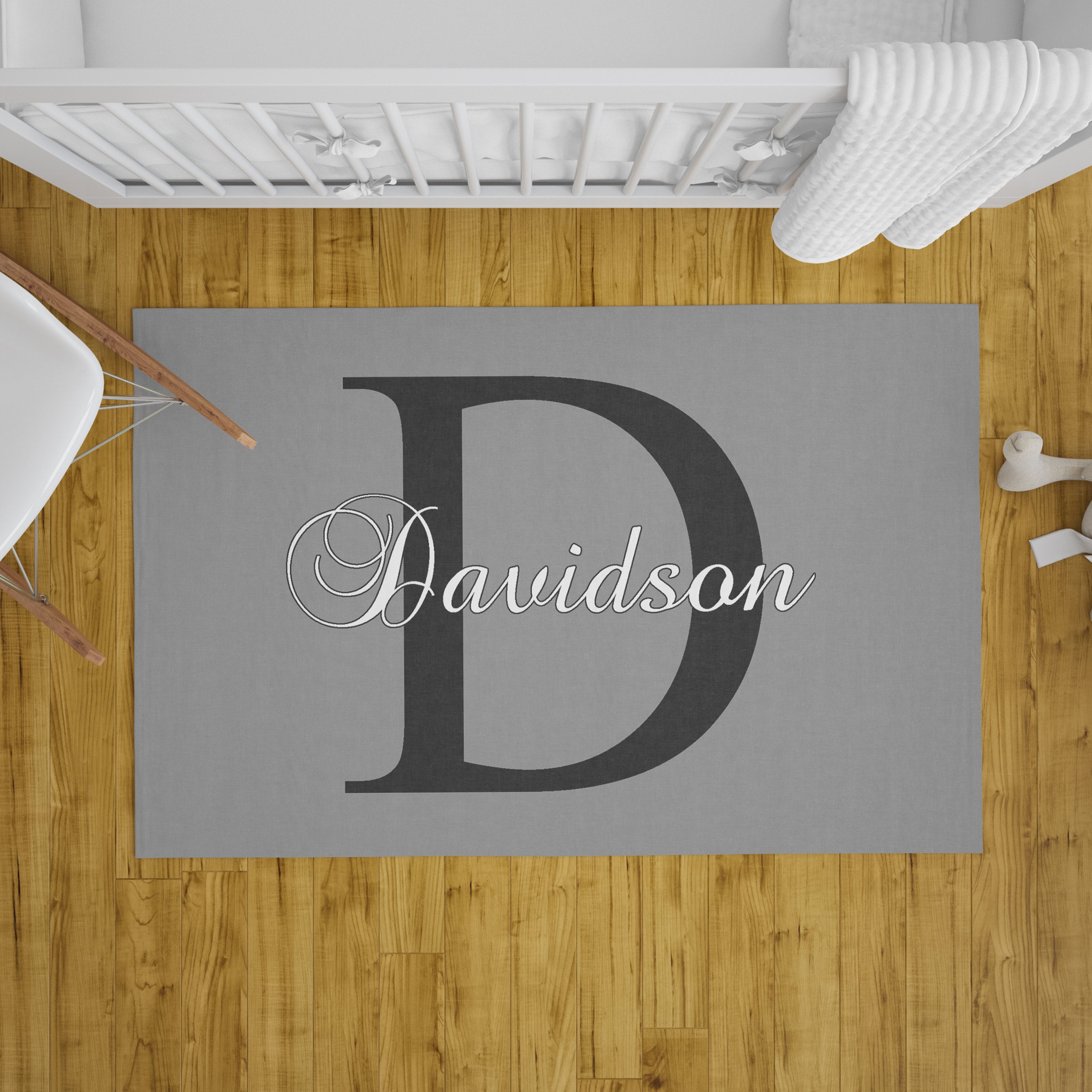 Custom Monogram Rug letter personalised rug name personalized Etsy