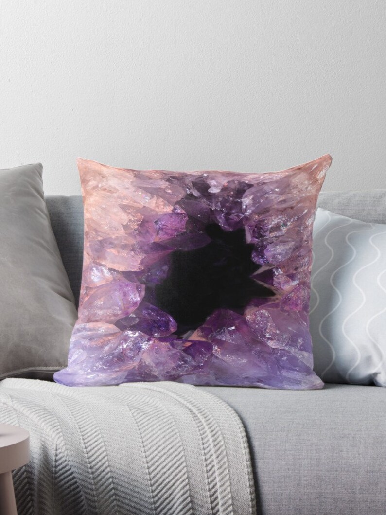 Amethyst pillow purple pillows amethyst pillow crystal pillows Etsy