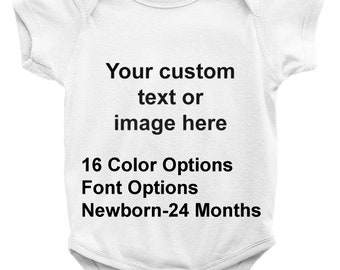 Custom Image Baby Bodysuit, Personalized Photo Onesie, Baby Shower Gift