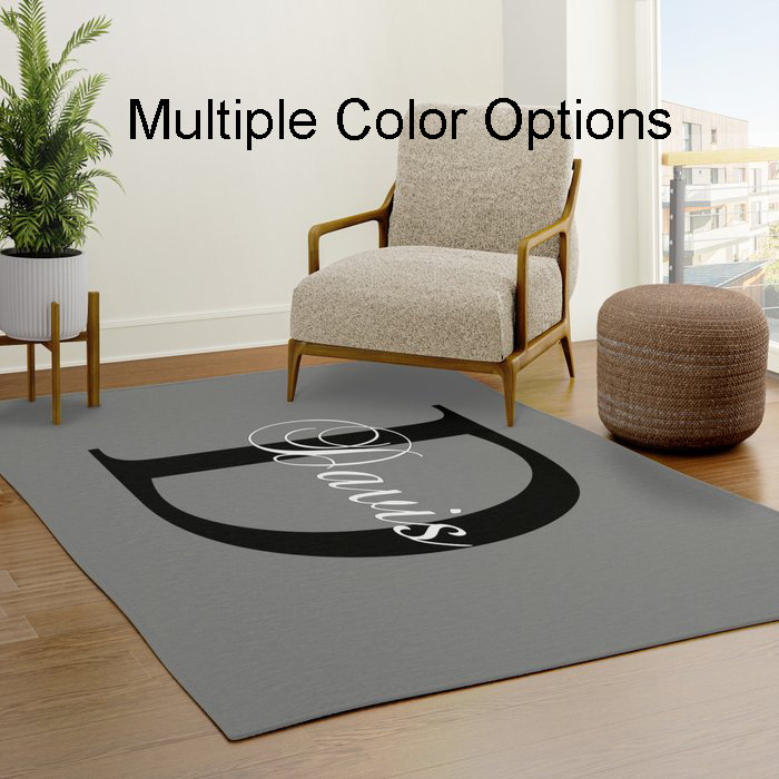 Custom Monogram Rug Letter Personalised Rug Name Personalized Floor ...