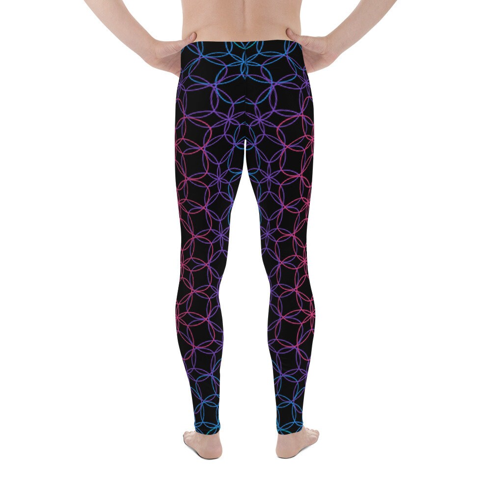 Mens Yoga Pants Rainbow Sacred Geometry 