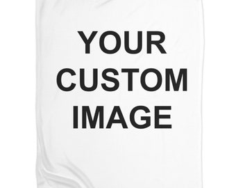 Personalized Photo Blanket, Custom Image Sherpa Fleece or Minky Throw