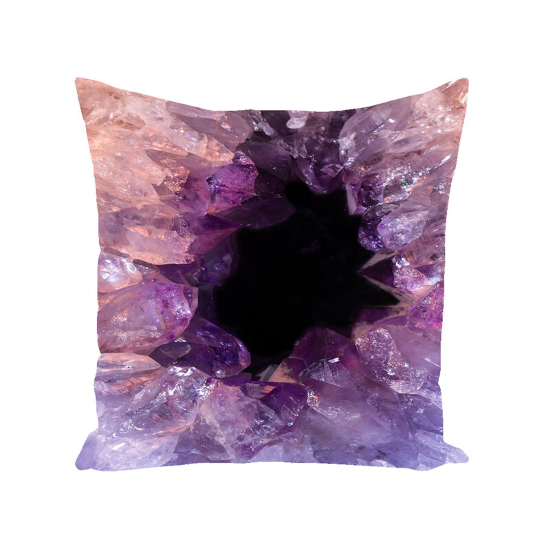 Amethyst Pillow Purple Pillows Amethyst Pillow Crystal Pillows Etsy