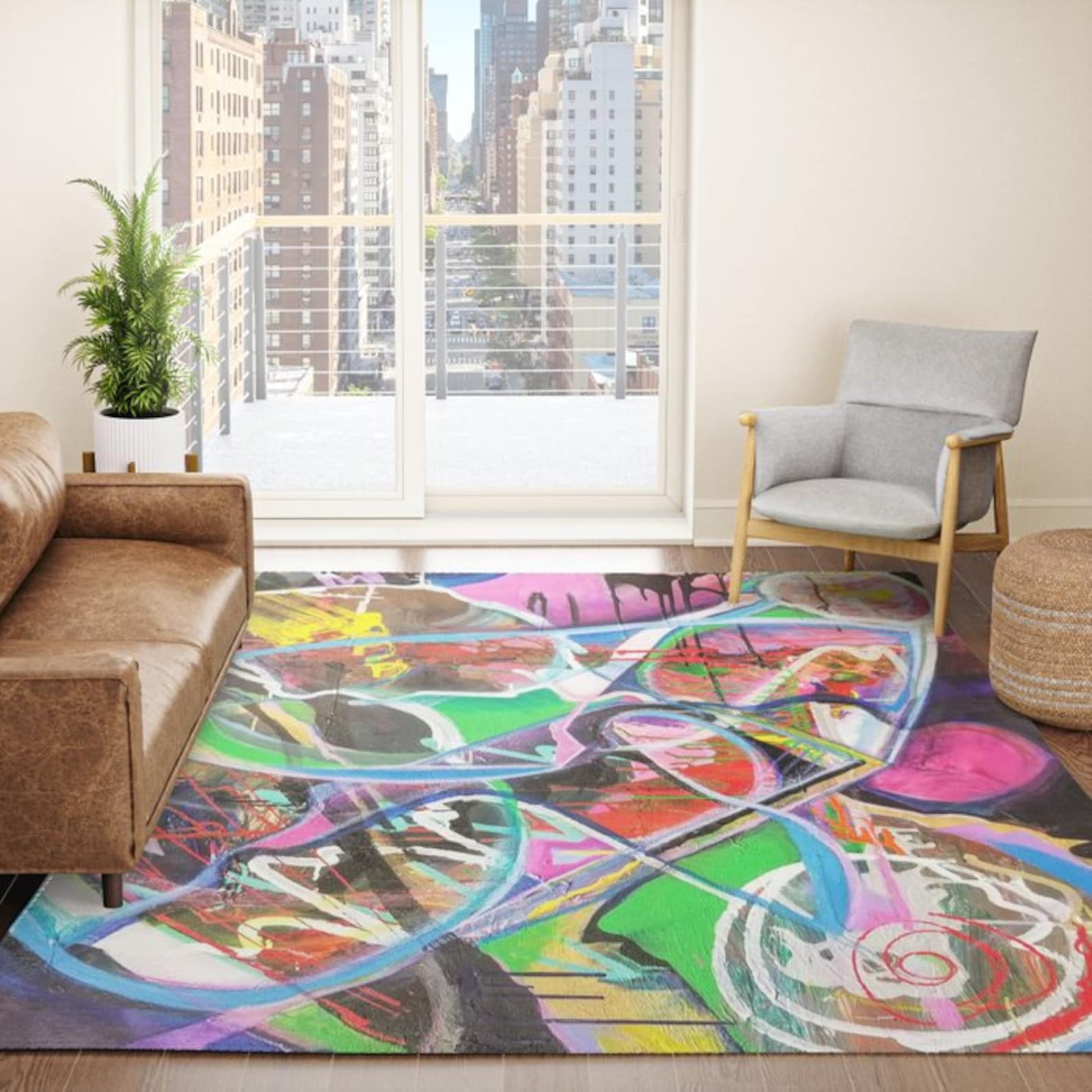 Colorful Abstract Pop Art Rug Graffiti Rugs 2x3 3x5 4x6 5x8 - Etsy