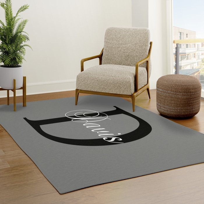 Custom Monogram Rug letter personalised rug name personalized Etsy