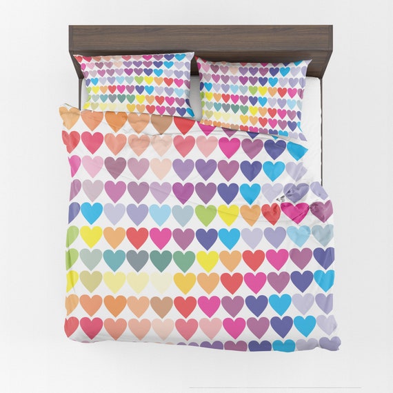 Hearts Comforter Or Duvet Cover Girls Bedding Girly Bedding Etsy