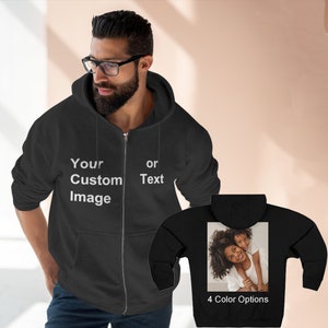 Custom Zipper Hoodie custom text hoody custom image zip photo hoodie personalized gift customized gifts personalised hoodies unique gift