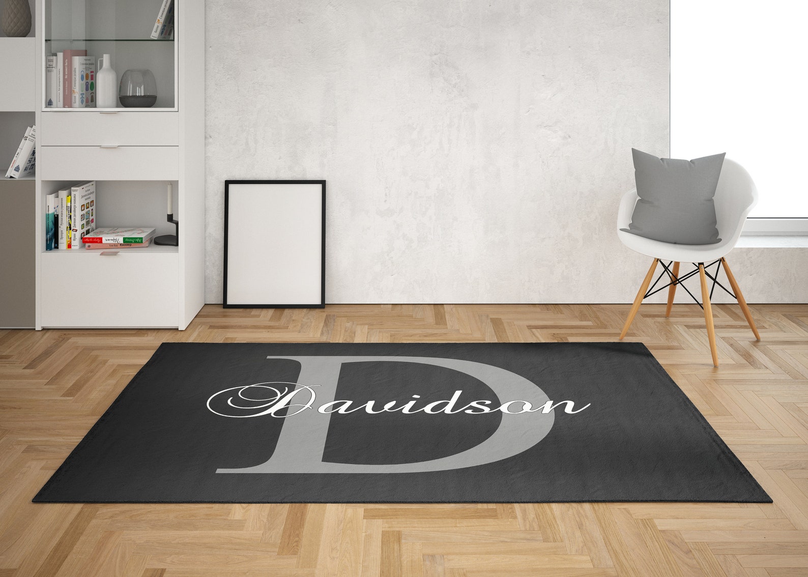 Custom Monogram Rug letter personalised rug name personalized Etsy