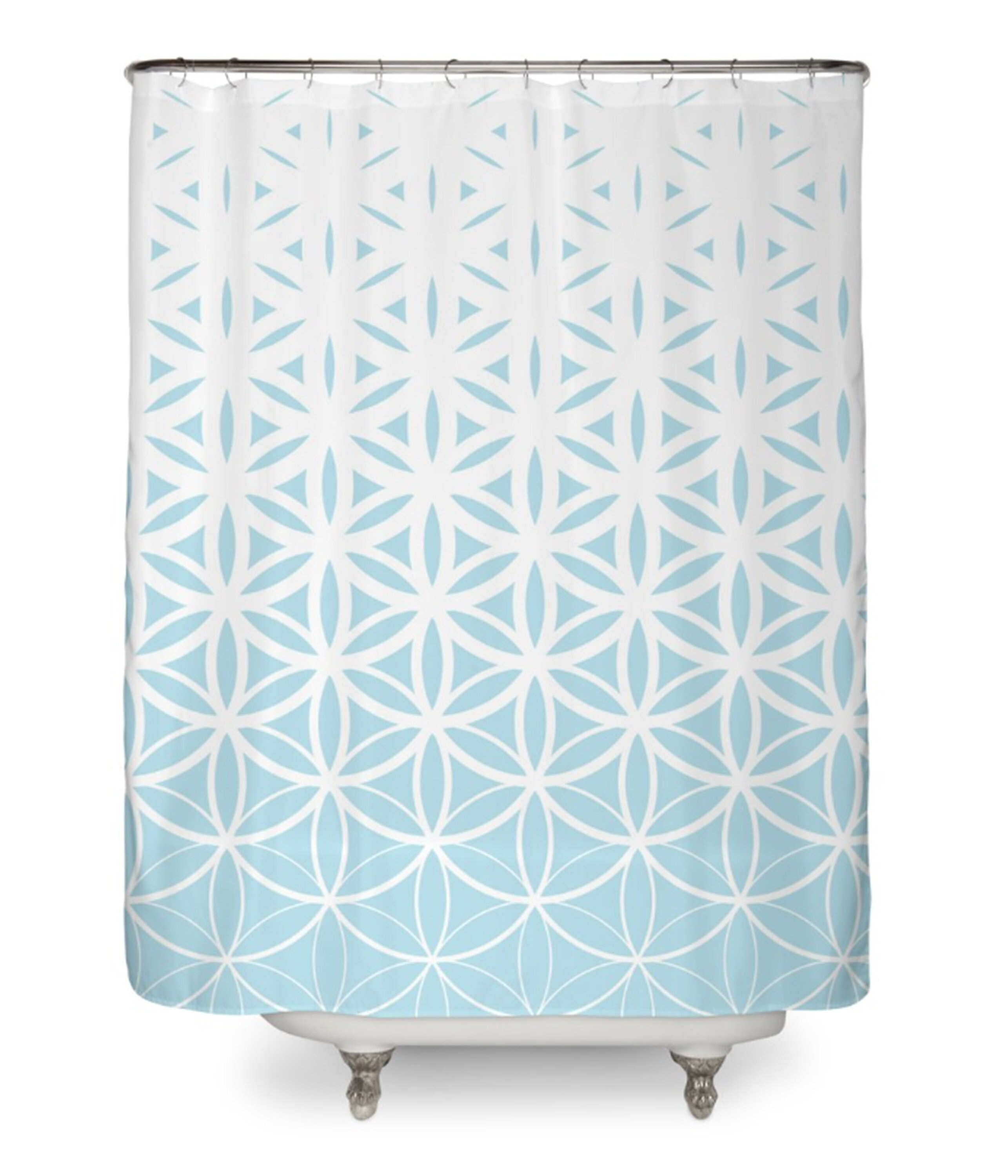 Sacred Geometry Shower Curtain Light Blue Shower Curtains Etsy