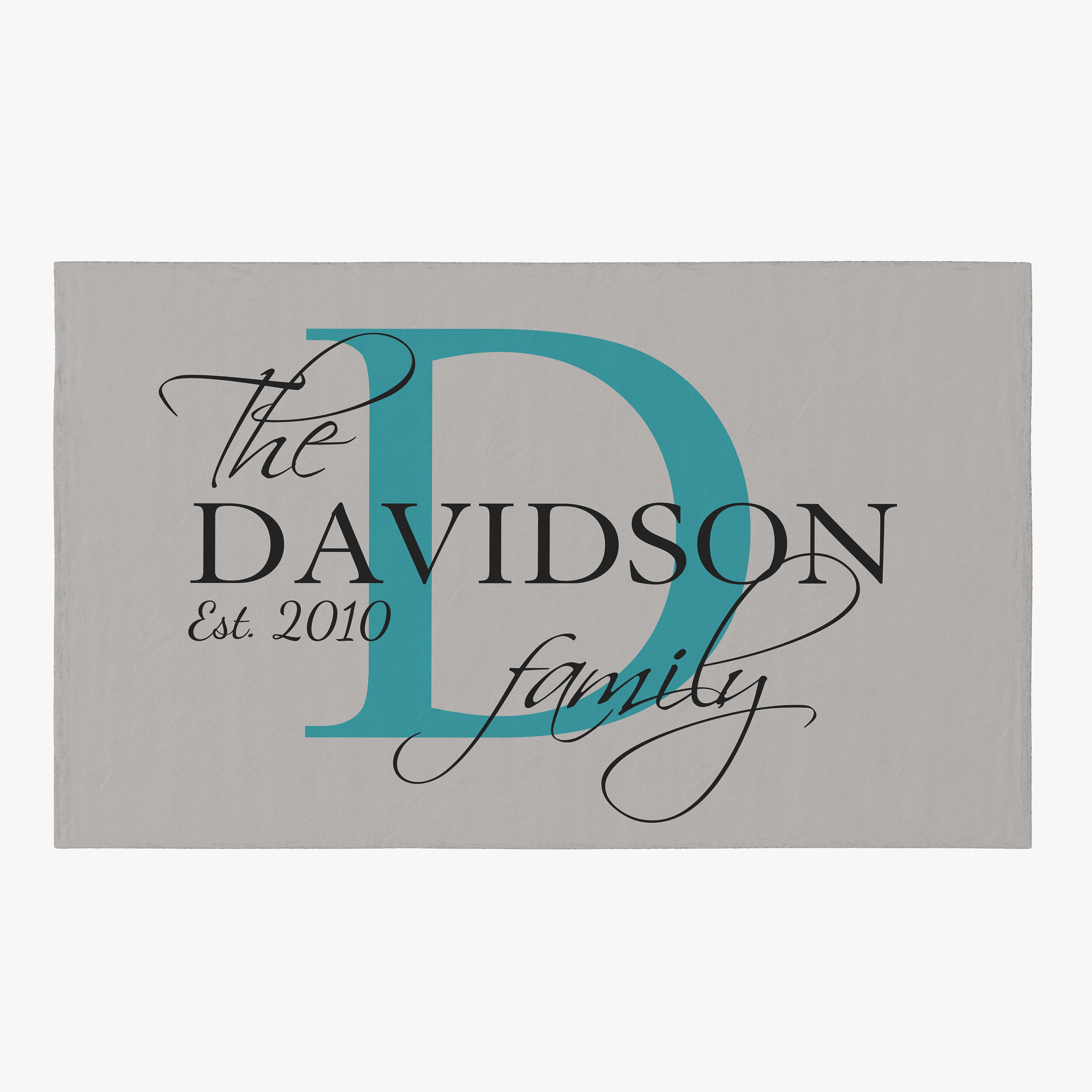 Custom Name Rug Monogram Rug Blue Floor Rug Gray Customized - Etsy