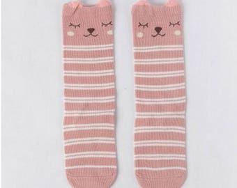 Knee-High Socks - Blush Puppy