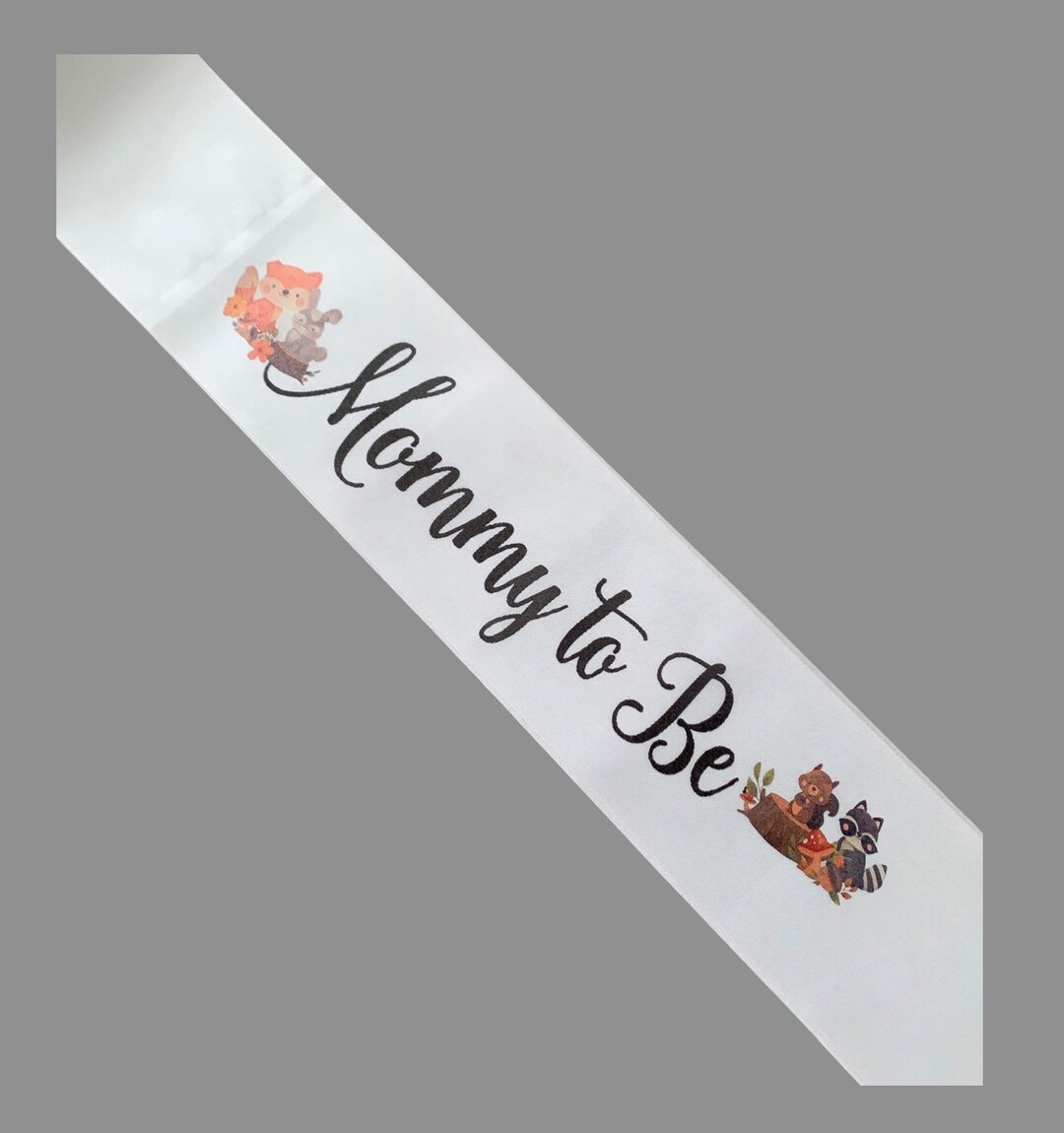 Mommy to Be Sash Pregnancy Sash Simple White Mama Sash Baby Shower Sash