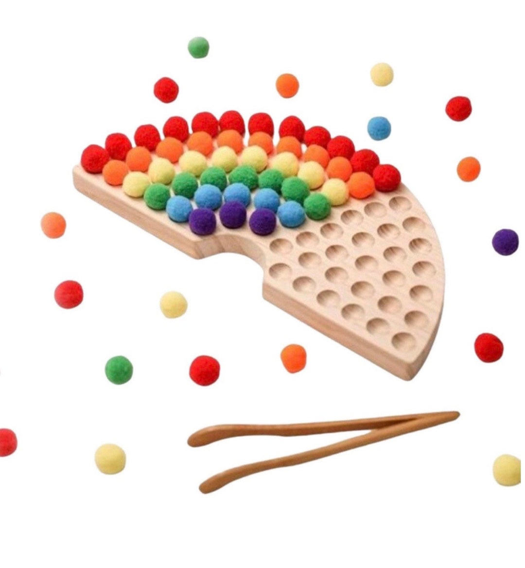 Wooden Rainbow Sorting Board Montessori Learning Colors Toy Etsy