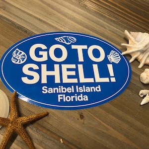 Go To Shell Sticker Decal - Laptop Decal - Car Decal - Florida - Comic Art - Bumper Sticker - Seashell - Shell Art - Shell Life - Sanibel