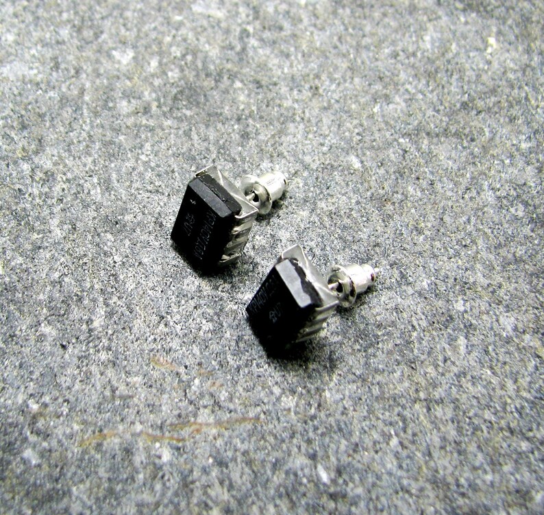 cyberpunk Microchip computer jewelry earrings post apocalyptic electronic earrings geek jewelry recycled hardware