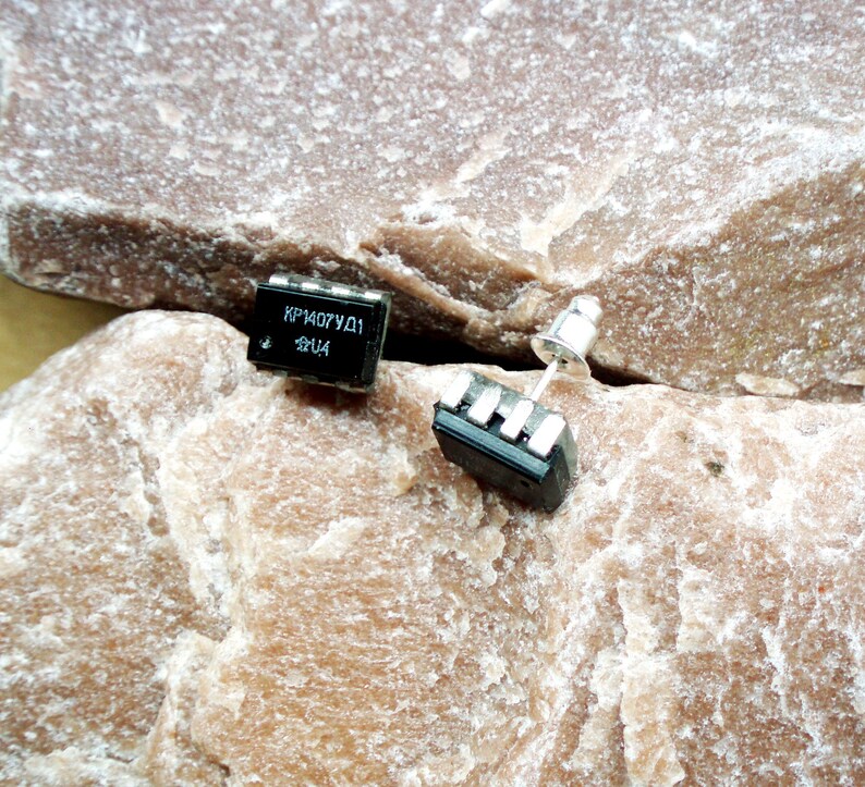 cyberpunk Microchip computer jewelry earrings post apocalyptic electronic earrings geek jewelry recycled hardware