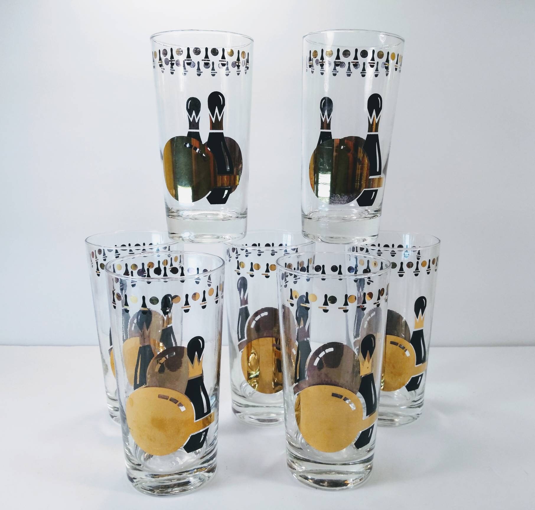 Mid century bowling glasses Etsy