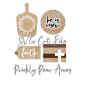 Cross, Faith, He is Risen, Easter Tiered Tray SVG cut file for Glowforge Instant Download