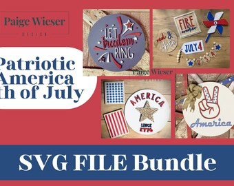 Patriotic | America | 4th of July SVG Laser Cut File Instant Download SVG Bundle
