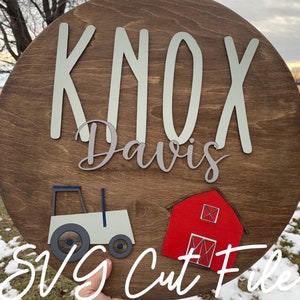 Tractor and Barn SVG cut file for Glowforge Instant Download