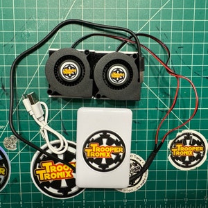 USB A Trooper Tronix helmet fans for cosplay costume Star Wars bucket fan with 5000 mah rechargeable battery