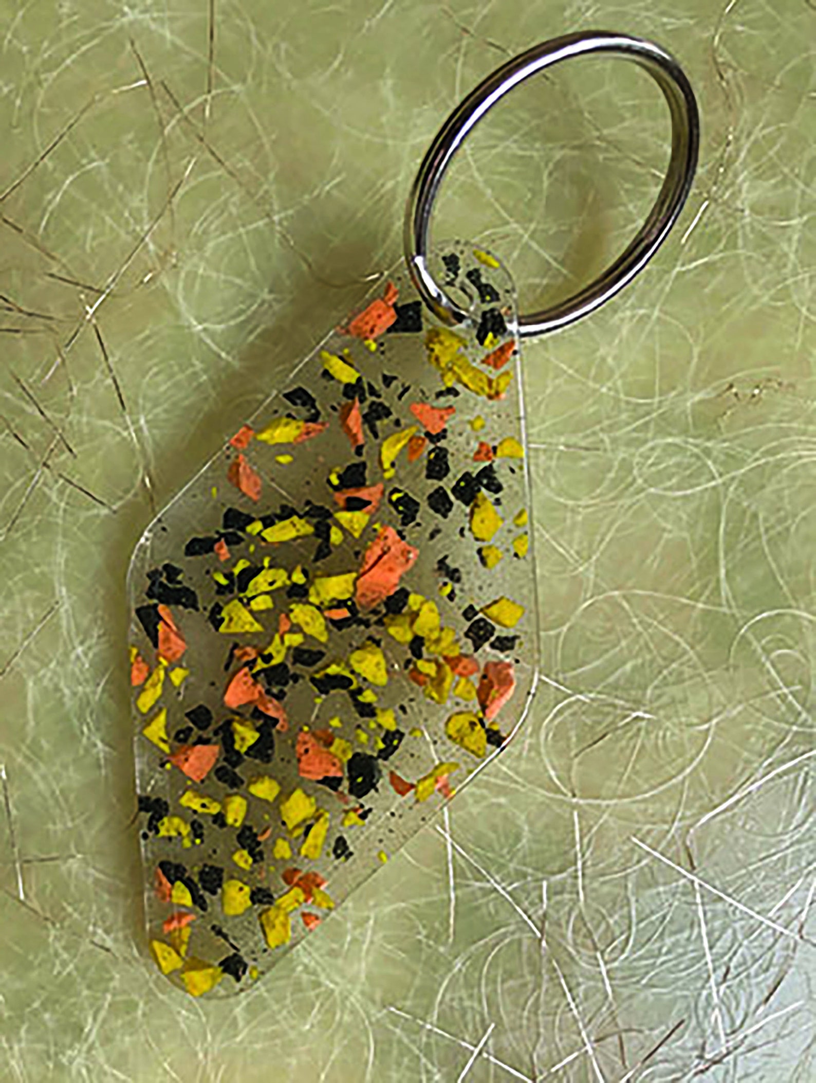 Epoxy Resin Keychain Atomic Style Nuevo Retro Key Ring With Etsy