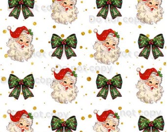 サンタコケットシームレスパターン| クリスマスタンブラーパターン| クリスマス背景| サンタシームレスパターン| ゴールドドットシームレスPNG PDF JPEG