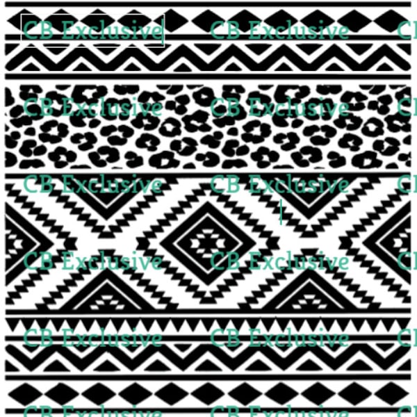 Seamless Aztec Pattern|Tumbler Deisgn|Aztec Pattern|SVG|Seamless Tumbler Designs|Cricut File|Southwest Pattern|Aztec SVG|Aztex and Leopard