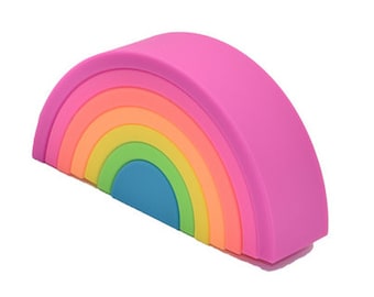 Rainbow Silicone Stacker|Baby Toy|Learning Toy|Silicone Toy|Baby Shower Toy|Silicone Stacker Toy|Mini Rainbow Stacker|Quiet Play Toy