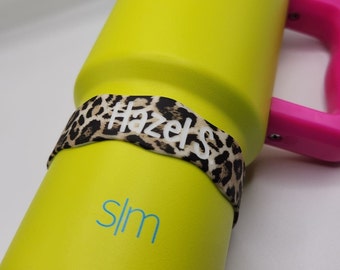 Leopard Print Silicone Bottle Label | Silicone Water Bottle Labels | Name Label | Back to School | Reusable Label | Engraved name Label