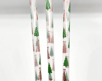 Holiday Stripe 12 Straws Christmas Reusable Straws 40oz Tumbler