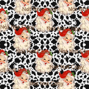 Santa Vintage Leopard| Seamless Pattern| Christmas Tumbler Pattern|Cowhide Santa| Western Christmas Tumbler| Western Christmas|Cowhide Santa