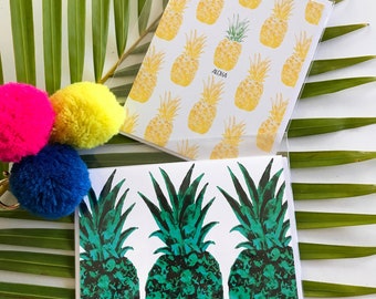 Aloha Hawaii Yellow and Green Tropical Pineapple Fruit All Occasion Greeting Card