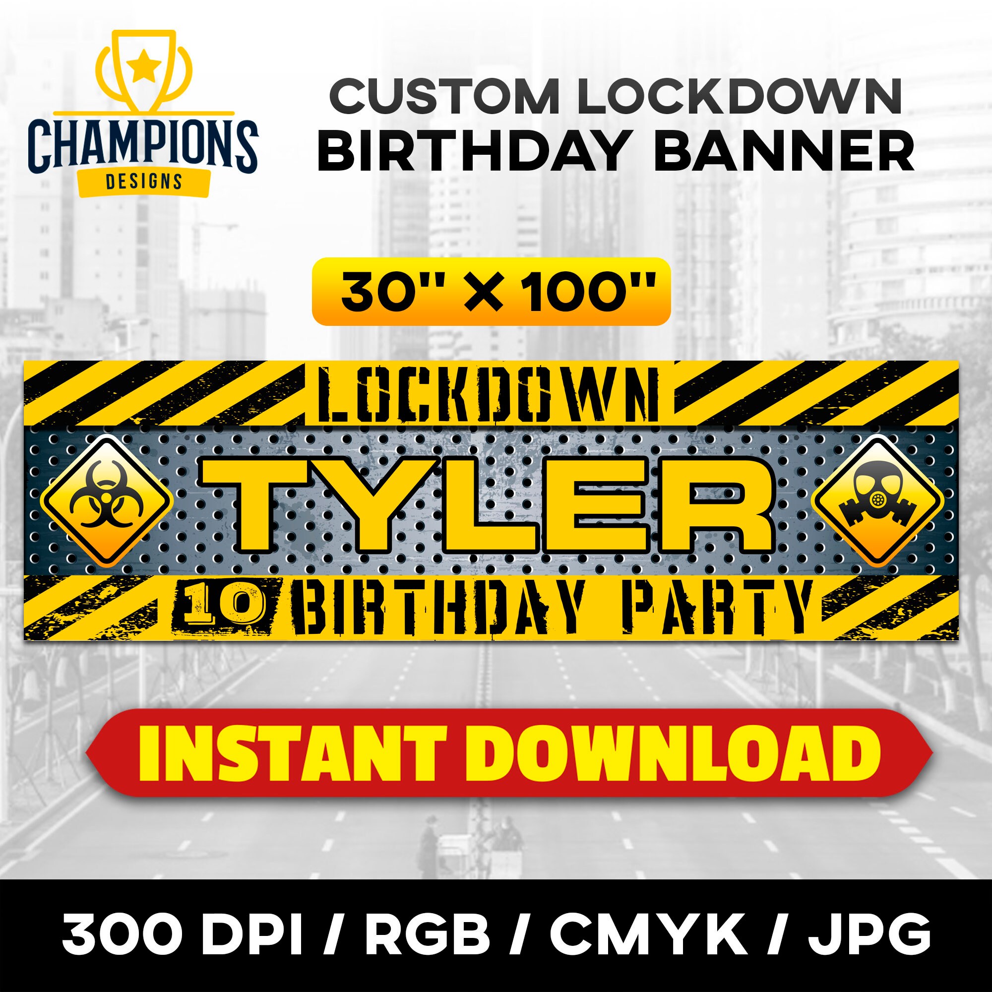 Lockdown birthday banner custom birthday banner lockdown | Etsy