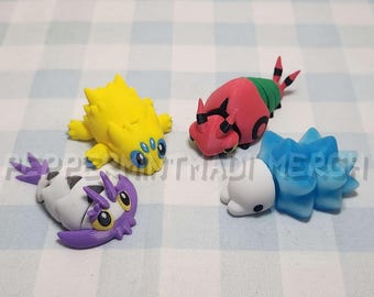 Wiggly Joltik Snom Venipede Wimpod Fidget | 3D Printed PLA Bug Type Poke Toys