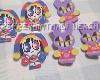 Jax Pomni Funnybunny Pins | 3D Printed Handmade Accessory | Digital Circus Merch