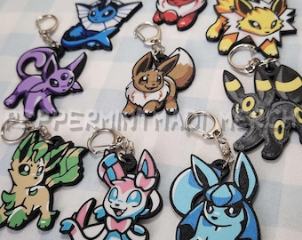 Eeveelutions Poke Keychain Collection | 3D Printed Eevee Keychains | Pocket Monsters Set