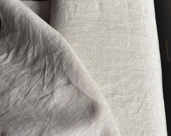 Willow Linen - 100% European stone washed linen   - solid  - oatmeal  - (sold by the half yard )