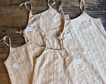Maglioni a righe da bambina, 55% lino, 45% cotone - spalline regolabili - taglie 7-8-10-12 -