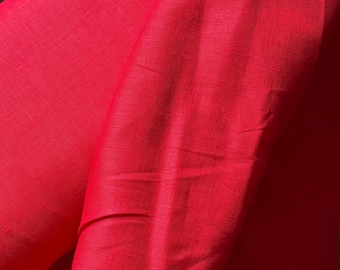 Summer Tomatoes Red Linen Fabric – 195 GSM – 100% Linen – Bright Tomato Red – 54” Wide – Sold by Half Yard