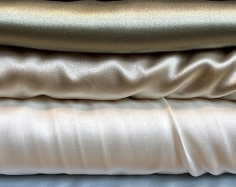 Satin - bridal - bridesmaids -muted mauve - champagne -sage green - blue - cream  -( sold by the half yard)
