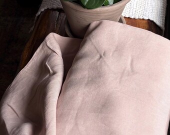 Willow Linen - 100% European stone washed linen   - solid  -  dusty pink - (sold by the half yard )