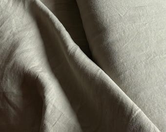 Willow Linen - 100% European stone washed linen   - solid  - soft sage   - (sold by the half yard )