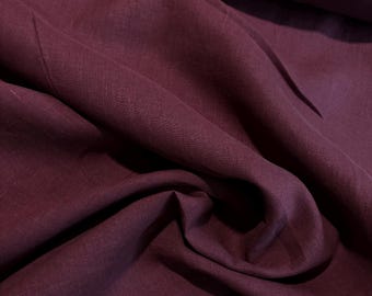 Willow Linen - 100% European stone washed linen   - solid  - mulberry wine - (sold by the half yard )