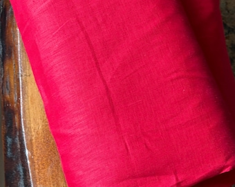 Crimson Red Linen Fabric – 195 GSM – 100% Linen – Deep Classic Red – 54” Wide – Sold by Half Yard