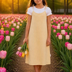 yellow and cream dress Valensole Swiss Dot Maxi Dress