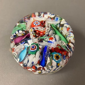 Vintage Gentile Glass Star City Millefiore Art Glass Paperweight